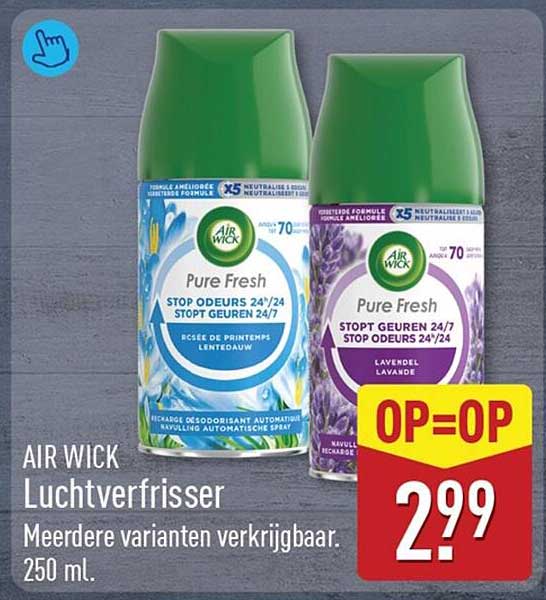 AIR WICK Luchtverfrisser Meerdere varianten verkrijgbaar 250 ml. OP=OP