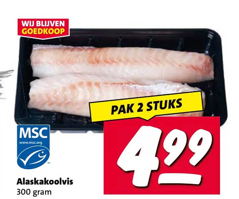 Alaskakoolvis 300 gram Pak 2 stuks