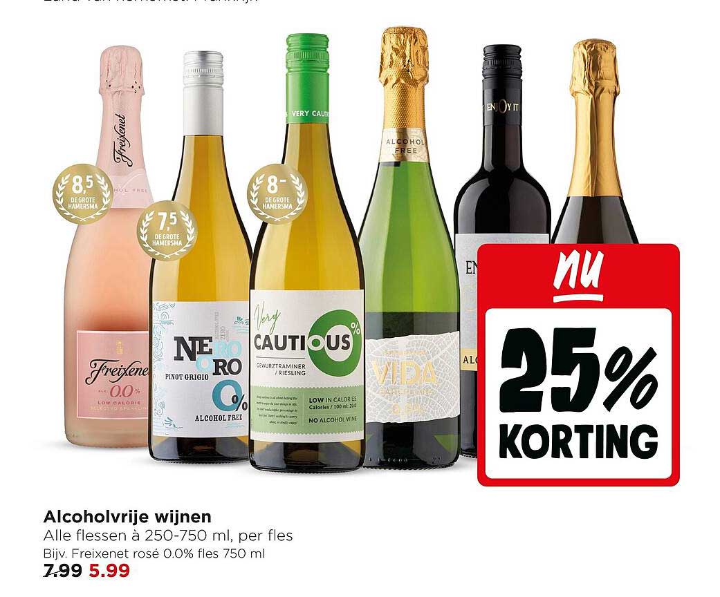Alcoholvrije wijnen 25% korting
