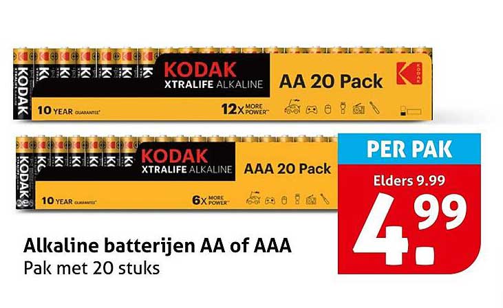 Alkaline batterijen AA of AAA Pak met 20 stuks