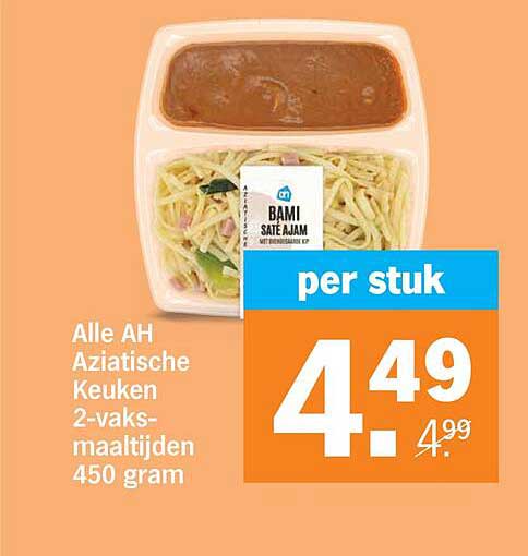 Alle AH Aziatische Keuken 2-vaks-maaltijden 450 gram