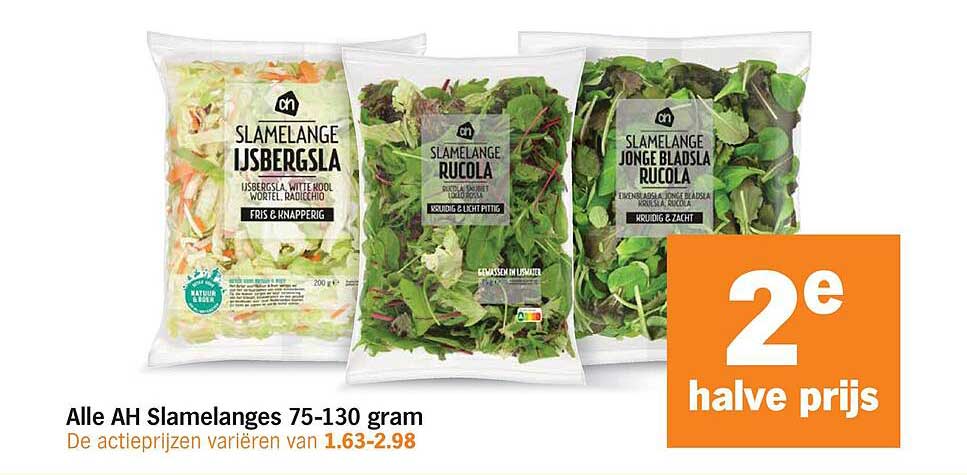Alle AH Slamelanges 75-130 gram 2e halve prijs