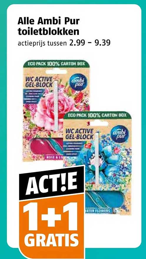 Alle Ambi Pur toiletblokken 1+1 GRATIS