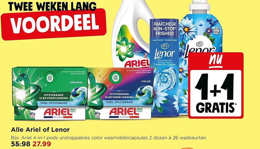 Alle Ariel of Lenor 1+1 GRATIS