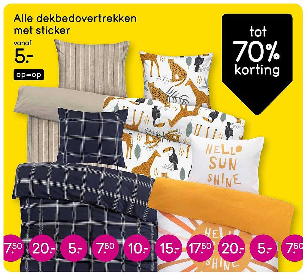 Alle dekbedovertrekken met sticker