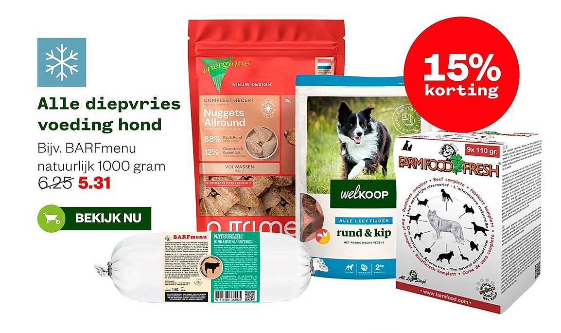 Alle diepvries voeding hond