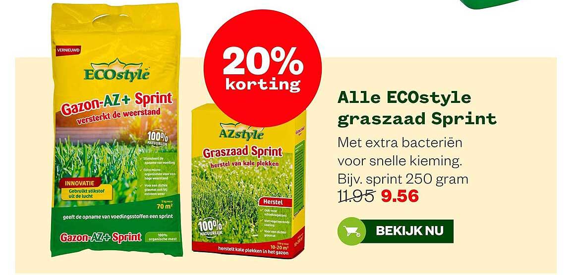 Alle ECostyle graszaad Sprint 20% korting
