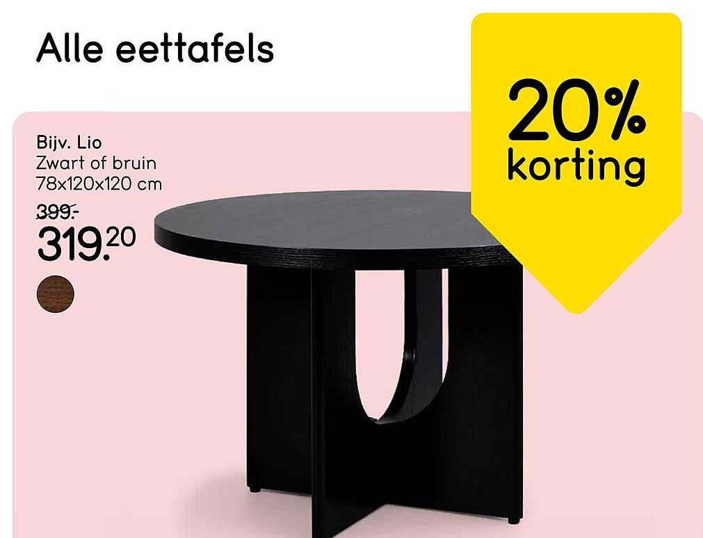 Alle eettafels 20% korting