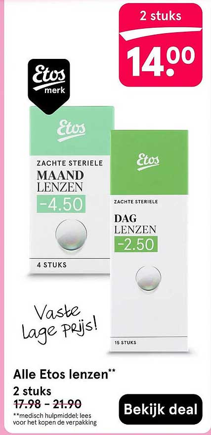 Alle Etos lenzen** 2 stuks