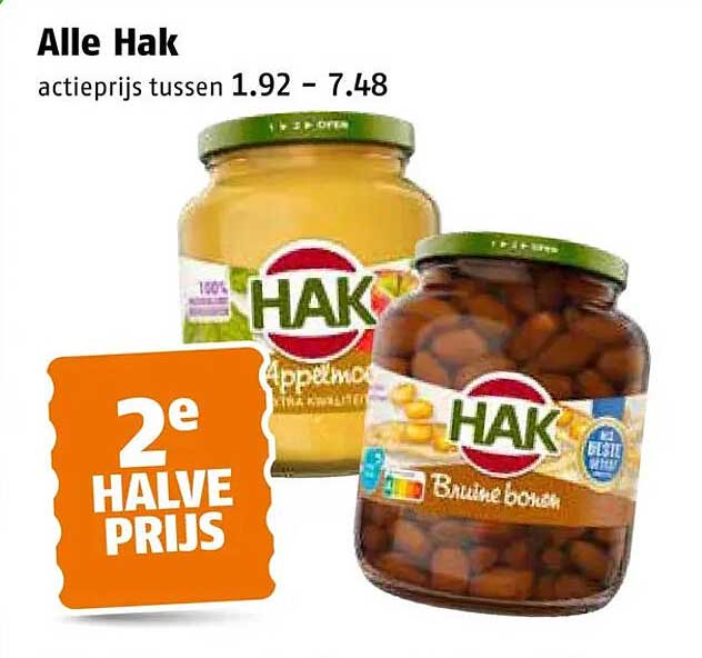 Alle Hak 2e halve prijs
