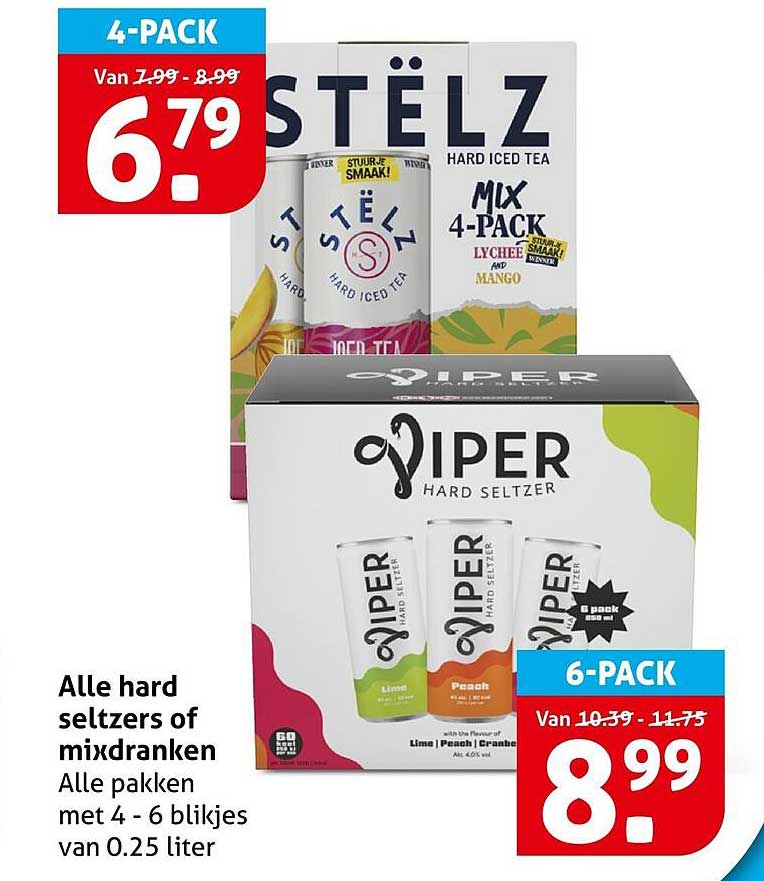 Alle hard seltzers of mixdranken