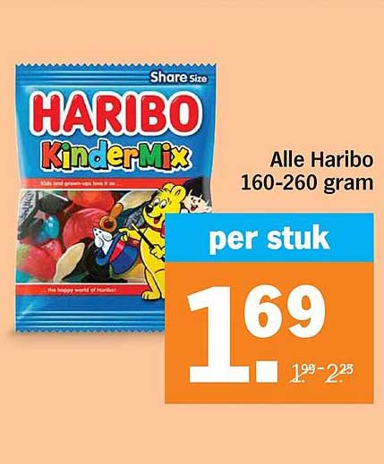 Alle Haribo 160-260 gram per stuk