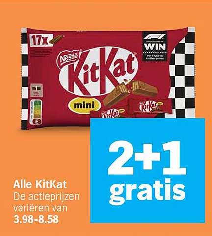 Alle KitKat 2+1 gratis