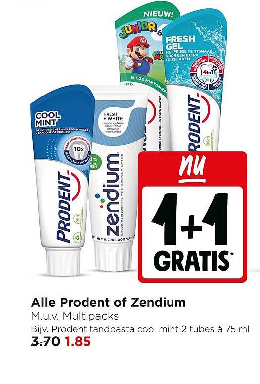 Alle Prodent of Zendium 1+1 GRATIS