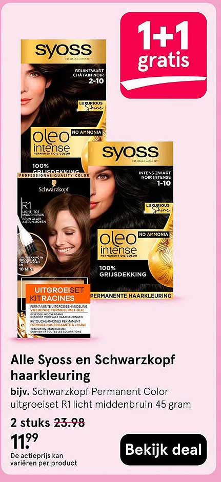 Alle Syoss en Schwarzkopf haarkleuring