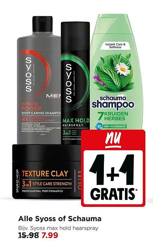 Alle Syoss of Schauma 1+1 gratis