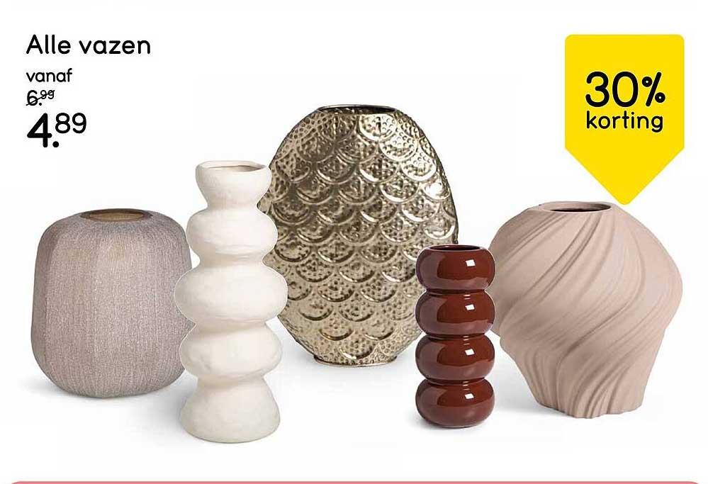 Alle vazen vanaf 4.89 30% korting