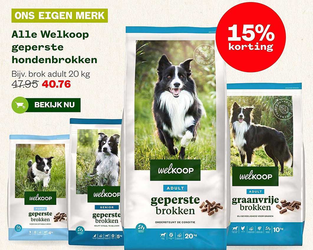 Alle Welkoop geperste hondenbrokken