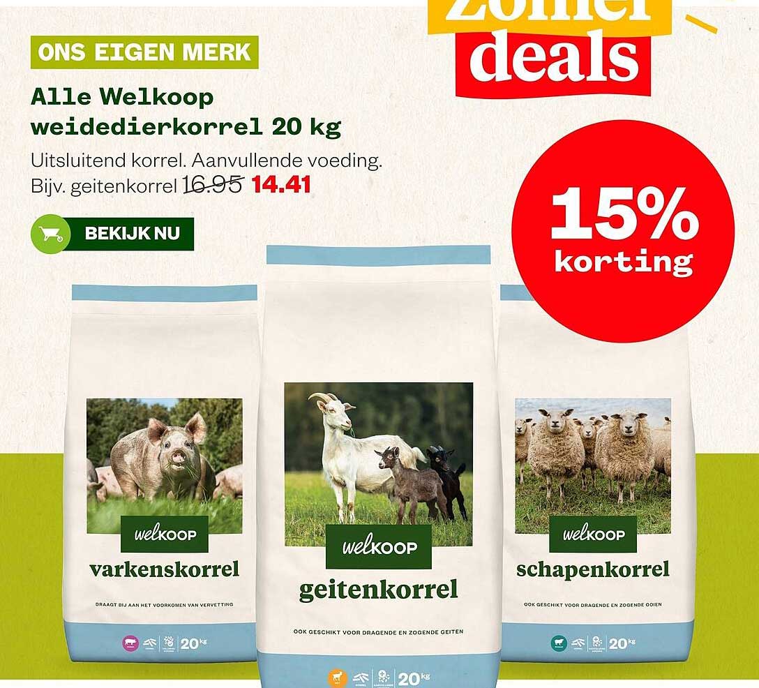 Alle Welkoop weidedierkorrel 20 kg