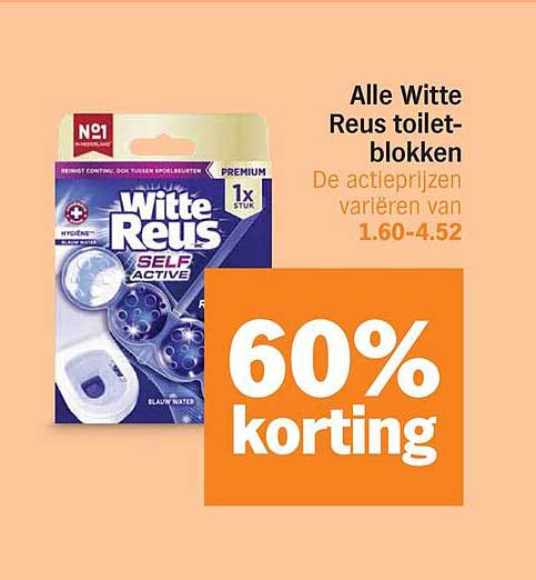 Alle Witte Reus toilet-blokken 60% korting