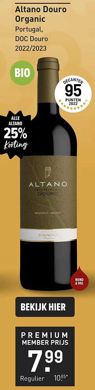 Altano Douro Organic Portugal, DOC Douro 2022/2023