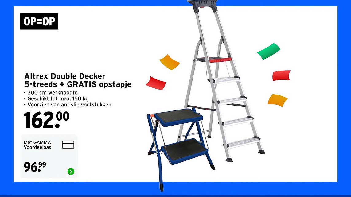 Altrex Double Decker 5-treeds + GRATIS opstapje