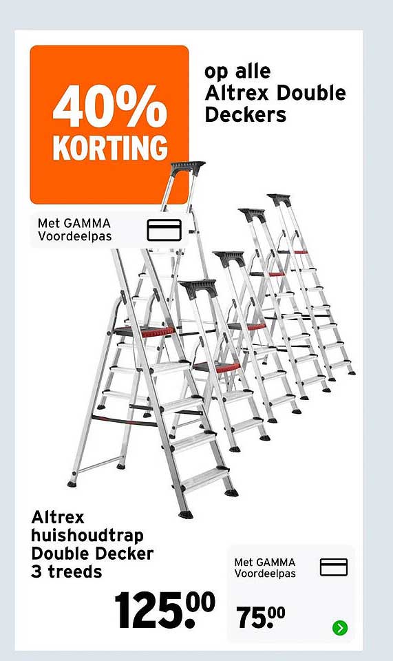 Altrex huishoudtrap Double Decker 3 treeds 40% KORTING