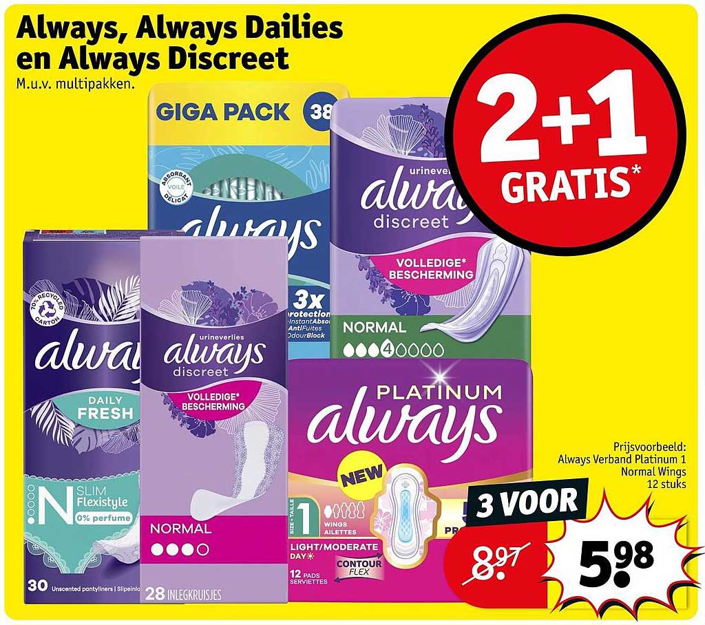 Always, Always Dailies en Always Discreet