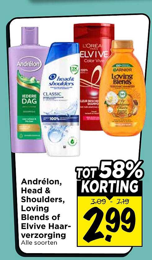 Andrélon, Head & Shoulders, Loving Blends of Elvive Haarverzorging Alle soorten TOT 58% KORTING