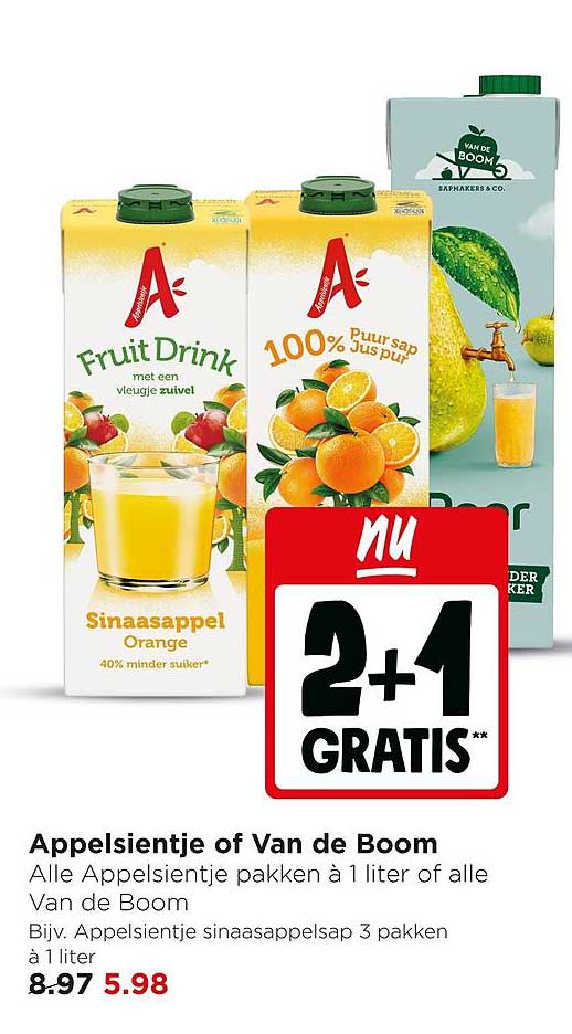Appelsientje of Van de Boom 2+1 gratis