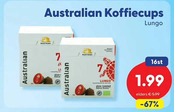 Australian Koffiecups Lungo