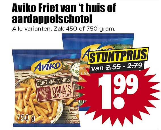 Aviko Friet van ‘t huis of aardappelschotel