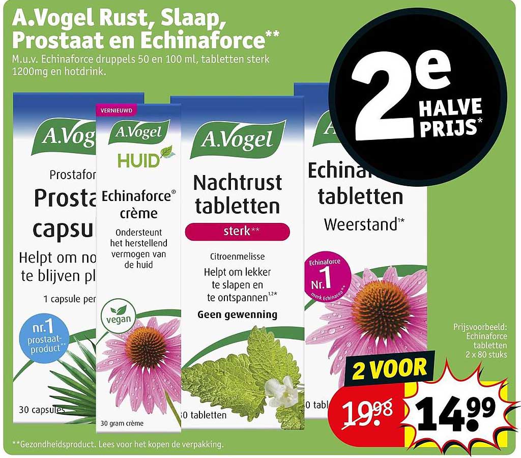 A.Vogel Rust, Slaap, Prostaat en Echinaforce** 2e halve prijs