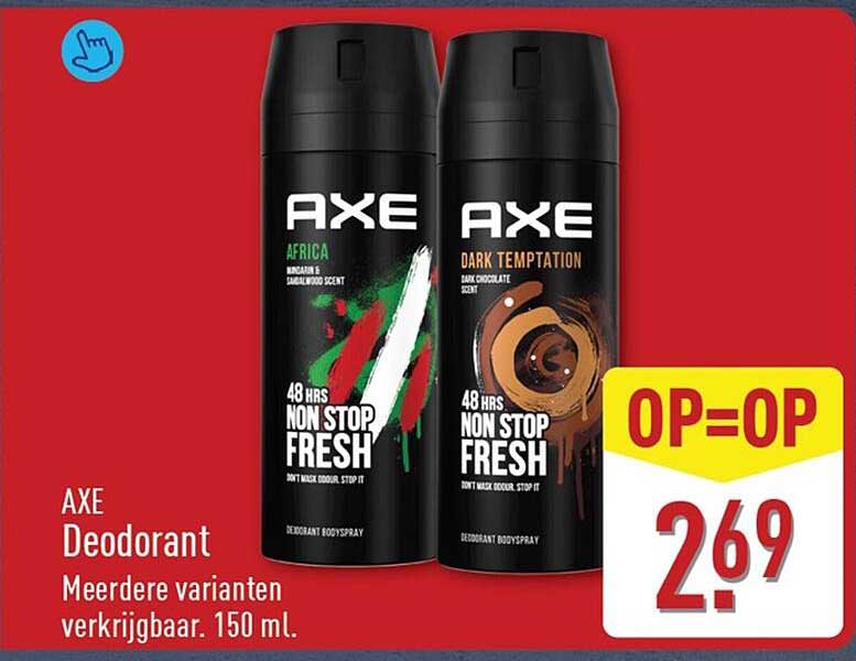 AXE Deodorant Meerdere varianten verkrijgbaar. 150 ml. OP=OP
