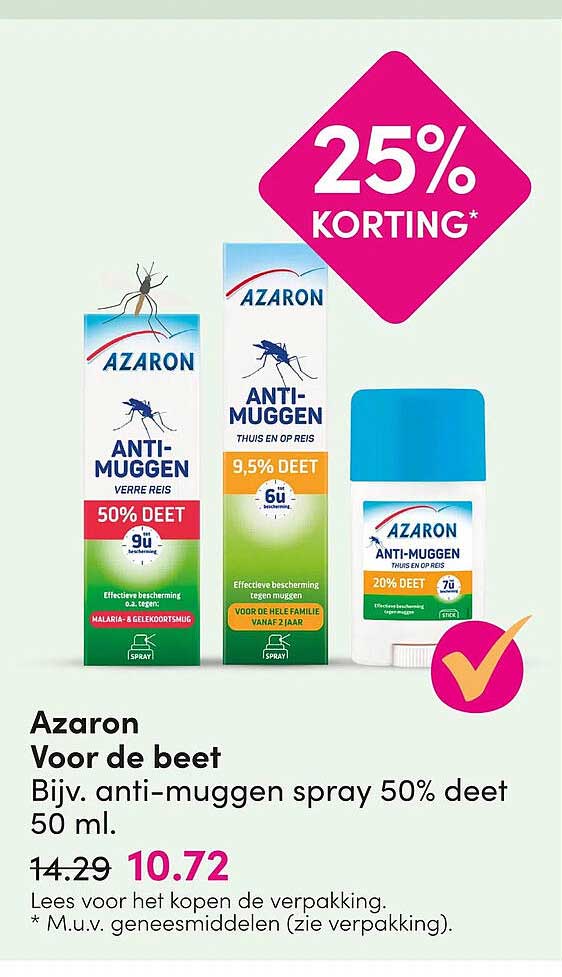 Azaron Voor de beet Bijv. anti-muggen spray 50% deelt 50 ml.