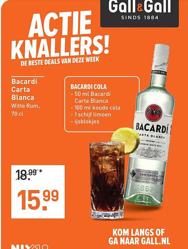 Bacardi Carta Blanca White Rum, 70 cl