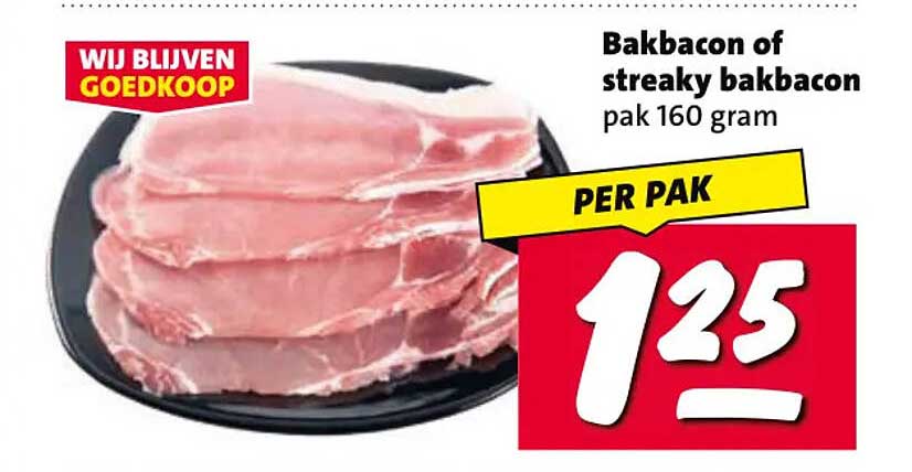 Bakbacon of streaky bakbacon pak 160 gram
