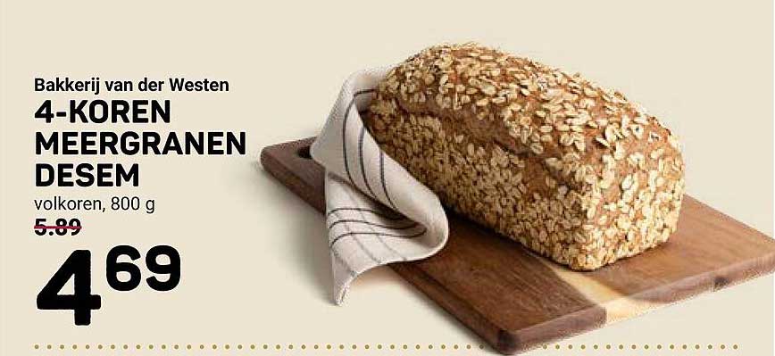 Bakkerij van der Westen 4-KOREN MEERGRANEN DESEM volkoren, 800 g