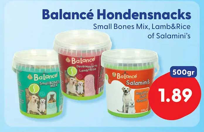 BalanCé Hondensnacks Small Bones Mix, Lamb&Rice of Salamini's