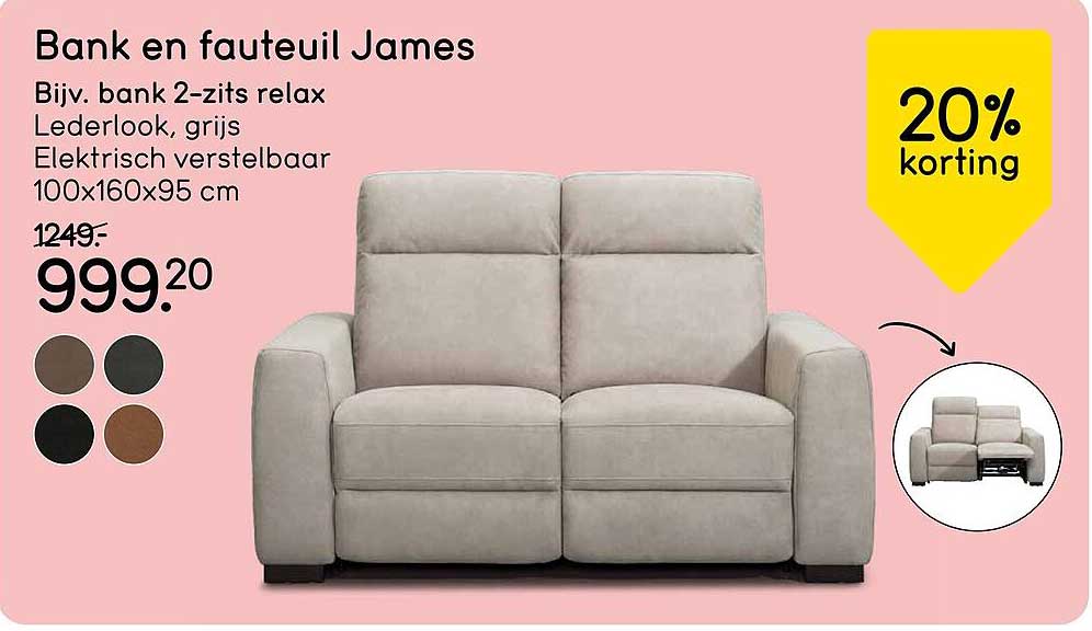 Bank en fauteuil James