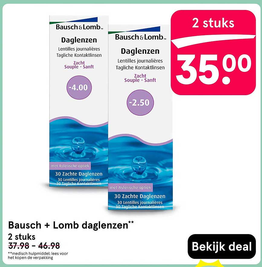 Bausch + Lomb daglenzen 2 stuks