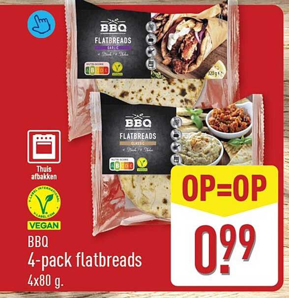 BBQ 4-pack flatbreads