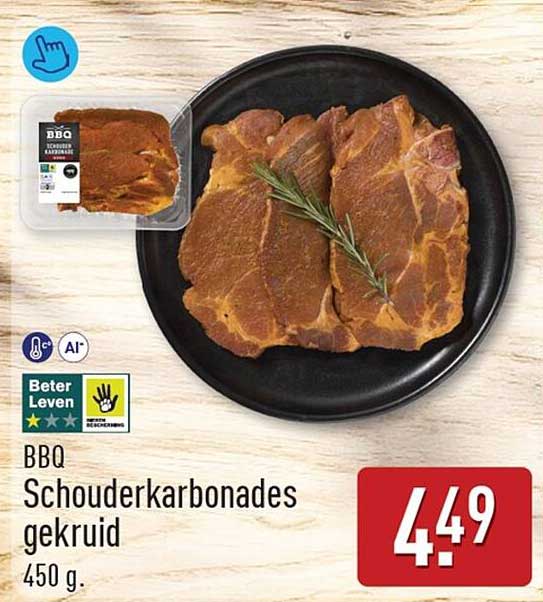 BBQ Schouderkarbonades gekruid
