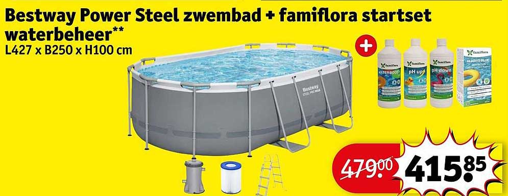 Bestway Power Steel zwembad + familflora startset waterbeheer**