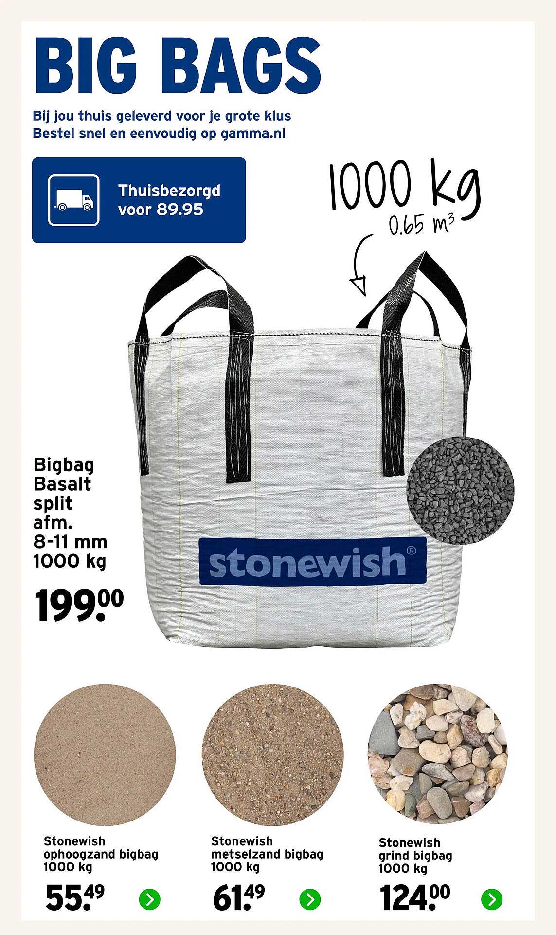 Bigbag Basalt split afm. 8-11 mm 1000 kg