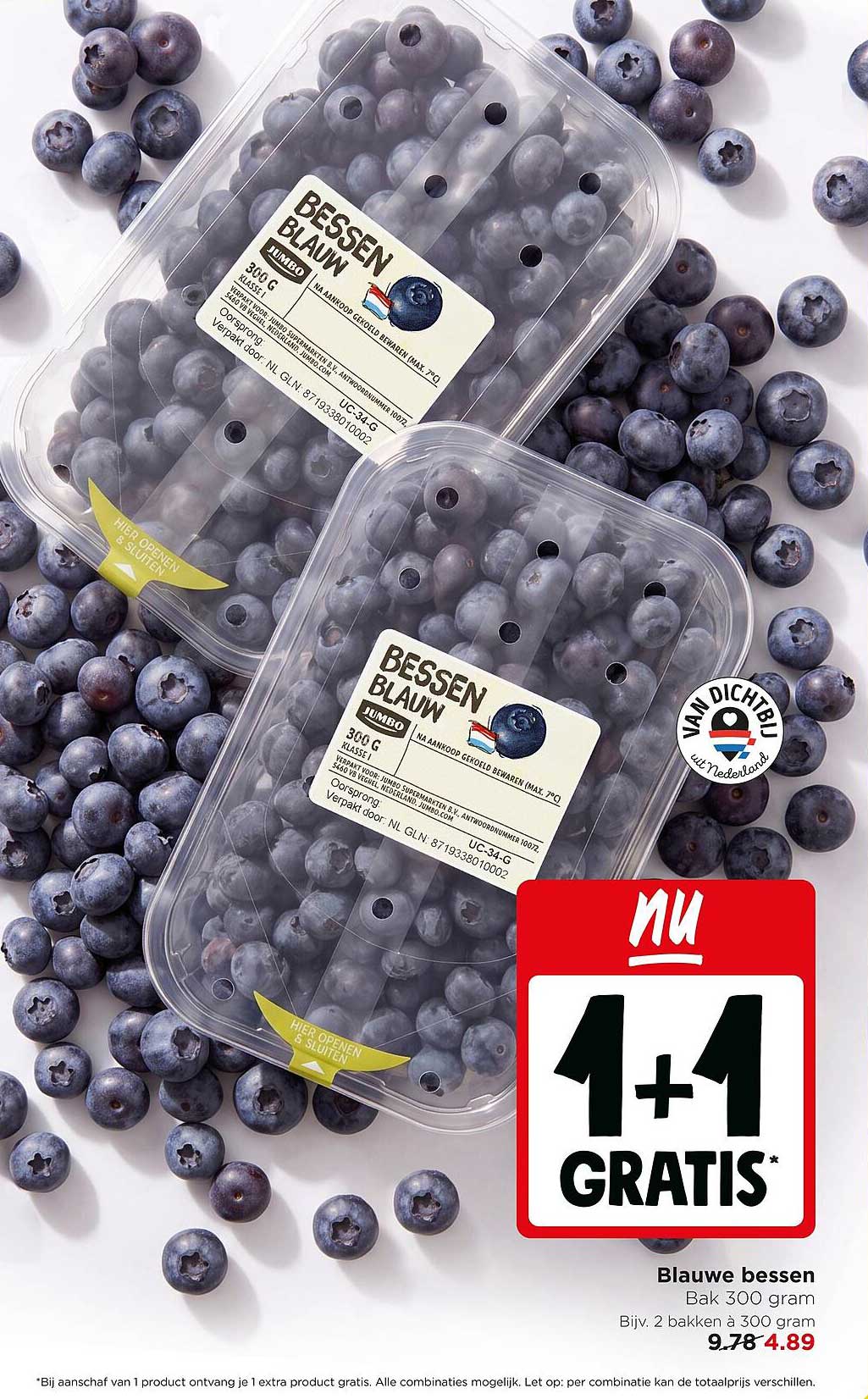 Blauwe bessen Bak 300 gram 1+1 gratis