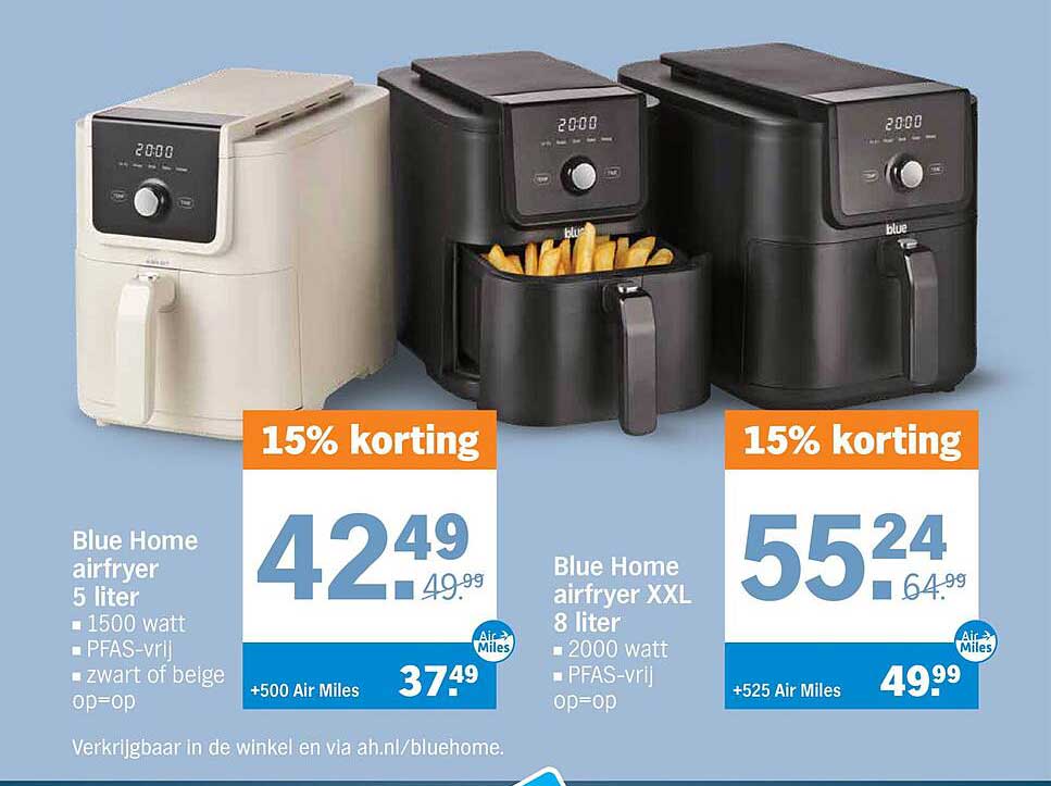 Blue Home airfryer 5 liter 15% korting