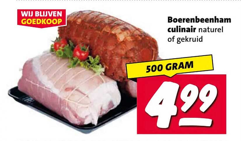 Boerenbeenham culinair naturel of gekruid 500 gram