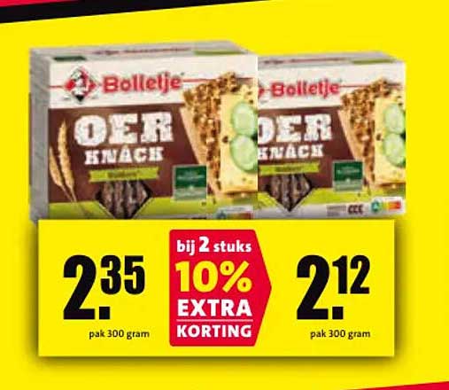 Bolletje 0% suiker knacks bij 2 stuks 10% extra korting