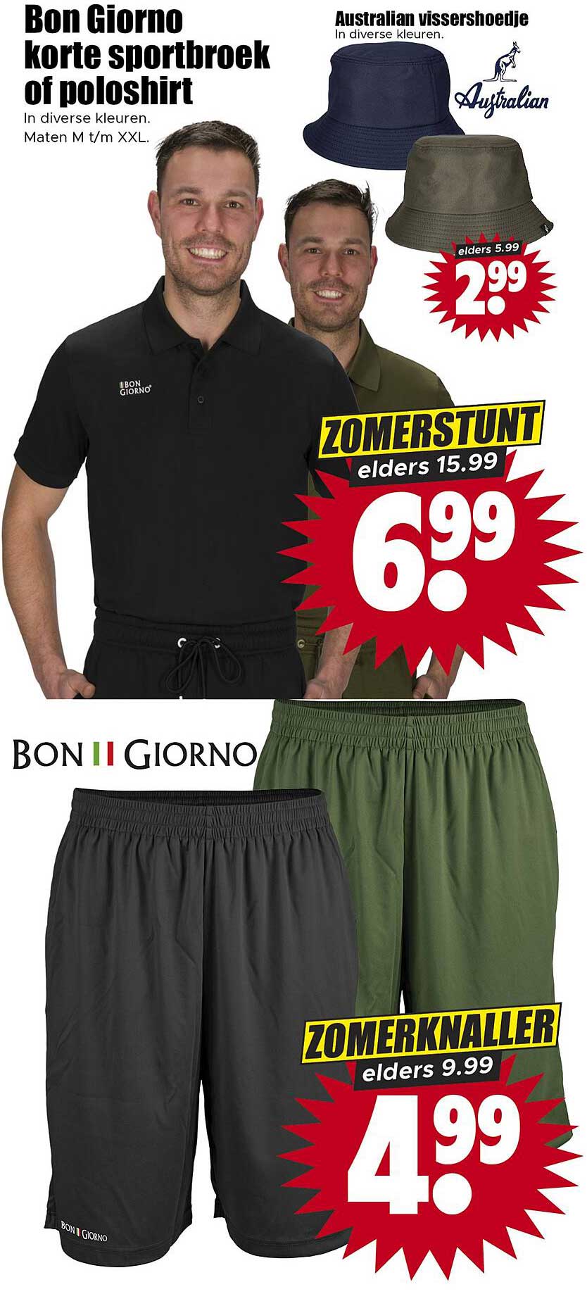 Bon Giorno korte sportbroek of poloshirt